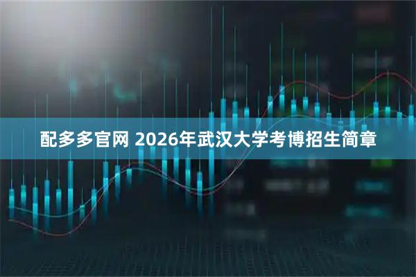 配多多官网 2026年武汉大学考博招生简章